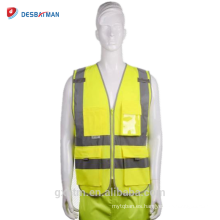 Ropa de trabajo multifuncional de alta visibilidad ropa 120gsm de poliéster tejido reflectante chaleco de seguridad